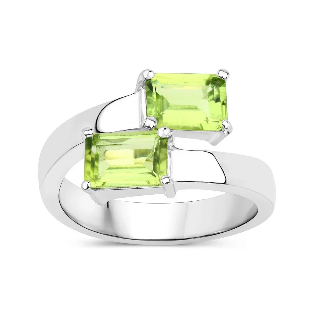 Genuine Peridot Bypass Ring