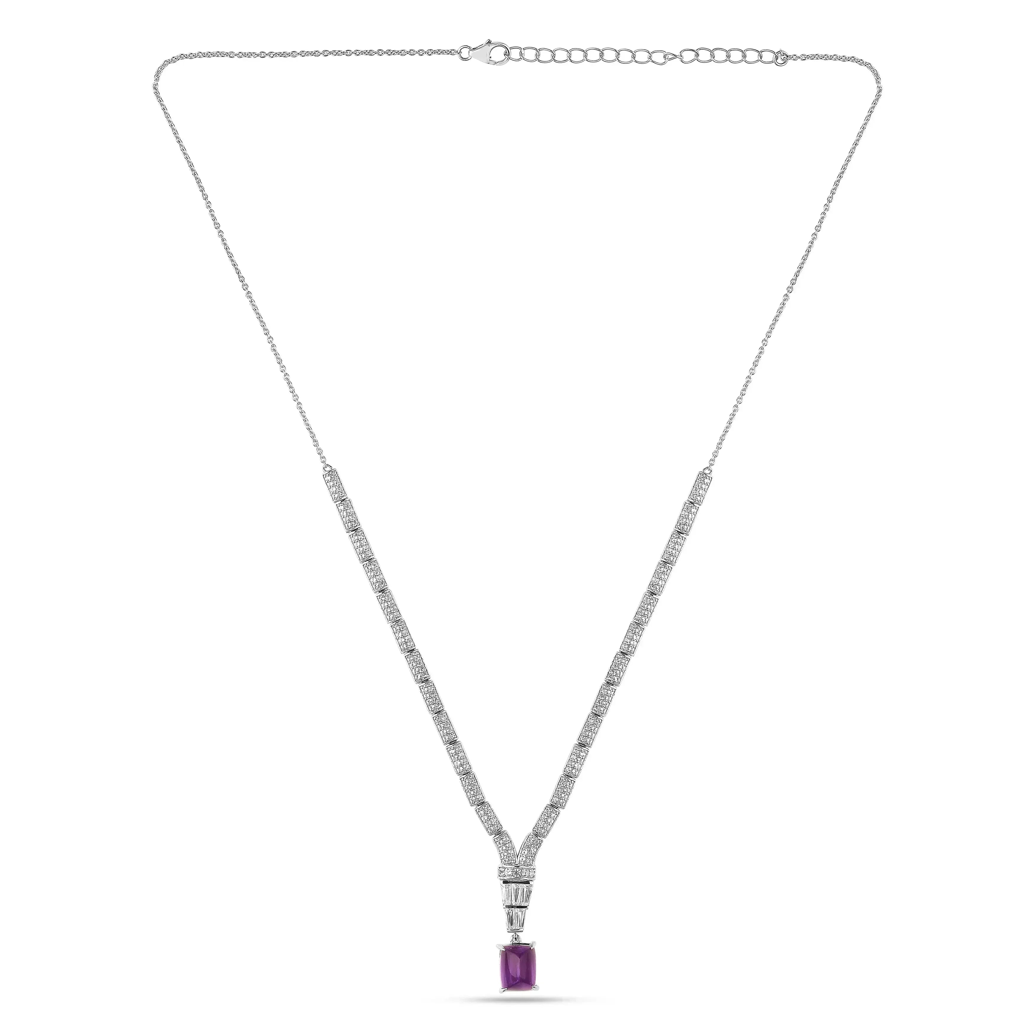 Natural Amethyst Art Deco Necklace