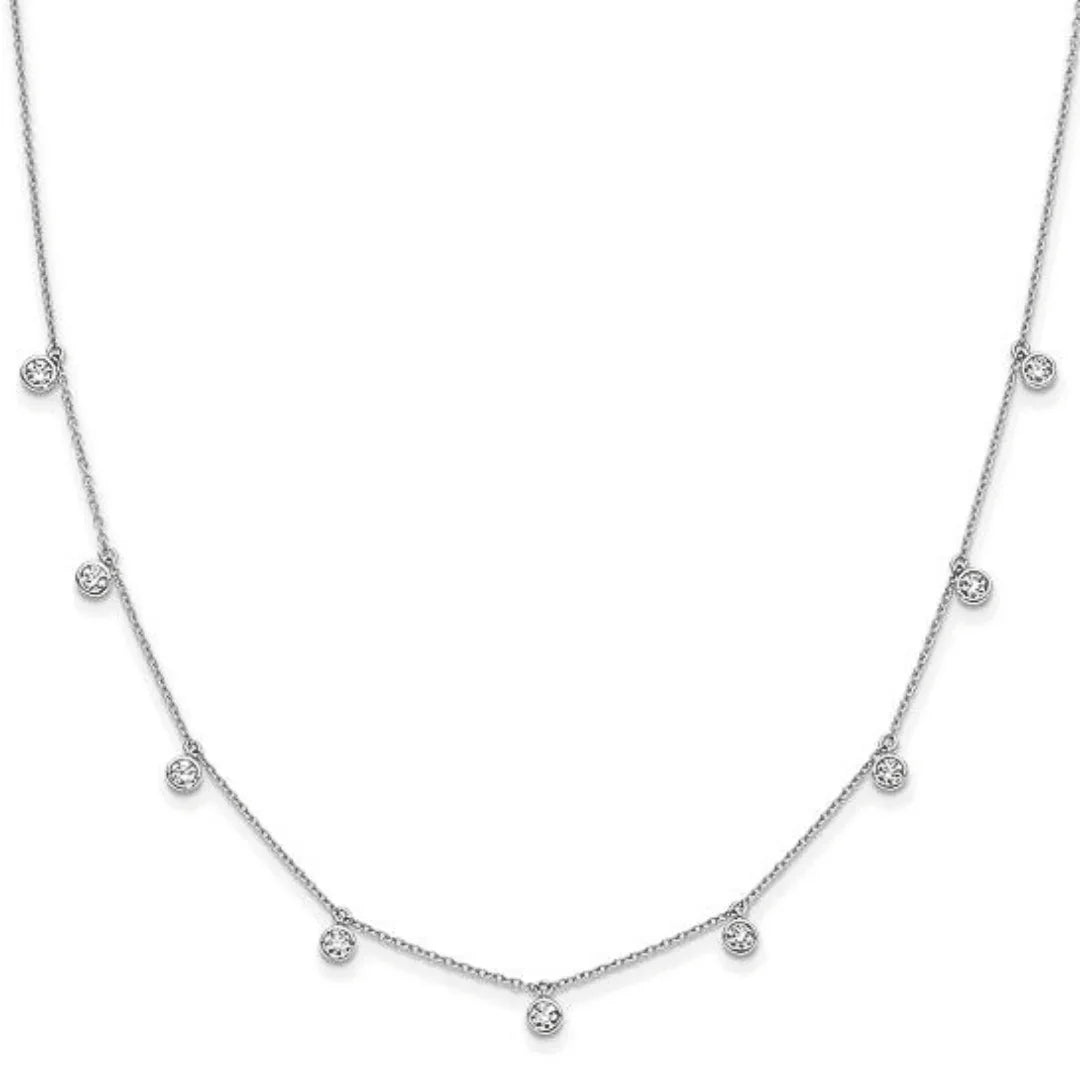 Collier en or blanc 14 carats avec diamants de laboratoire pour femme