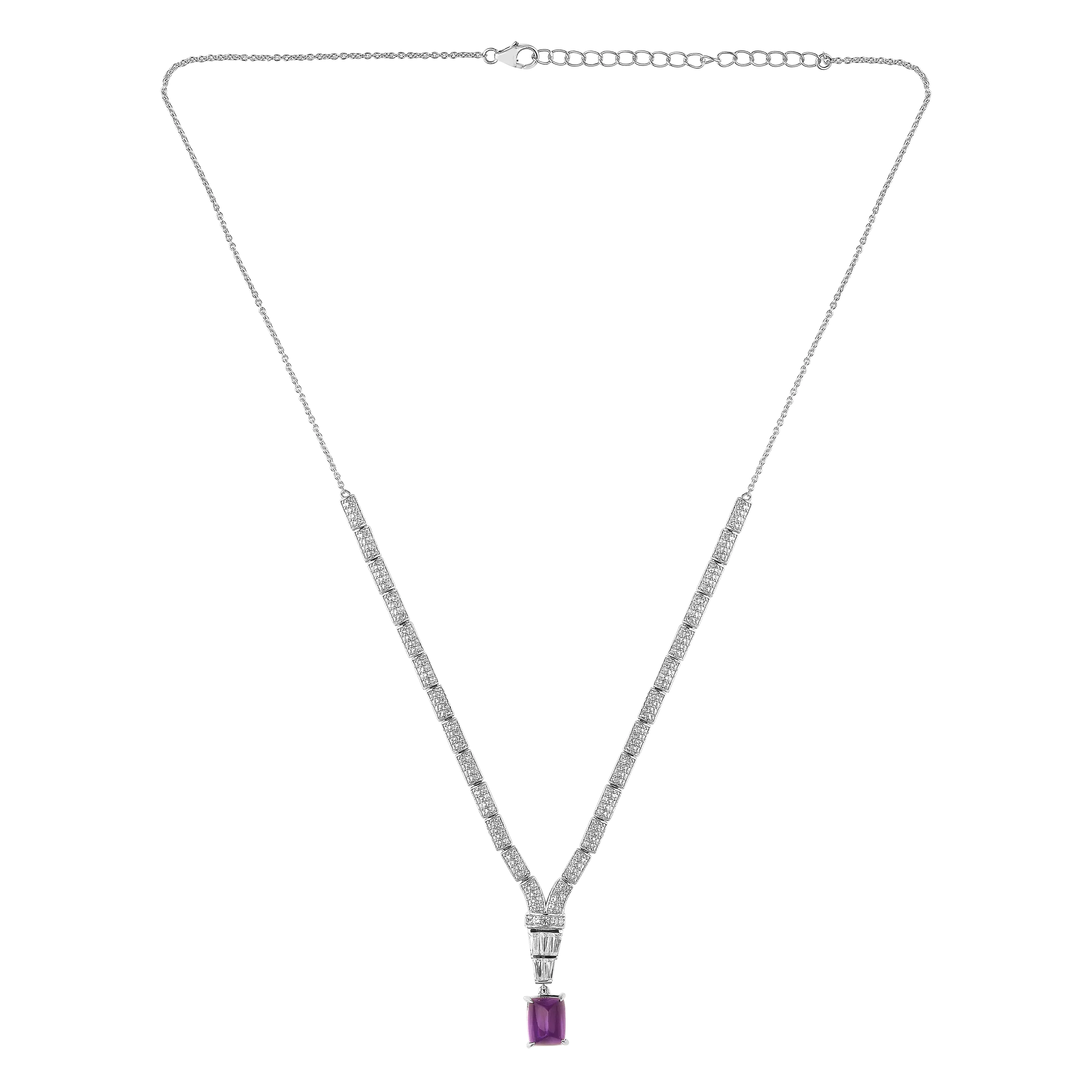 Natural Amethyst Art Deco Necklace