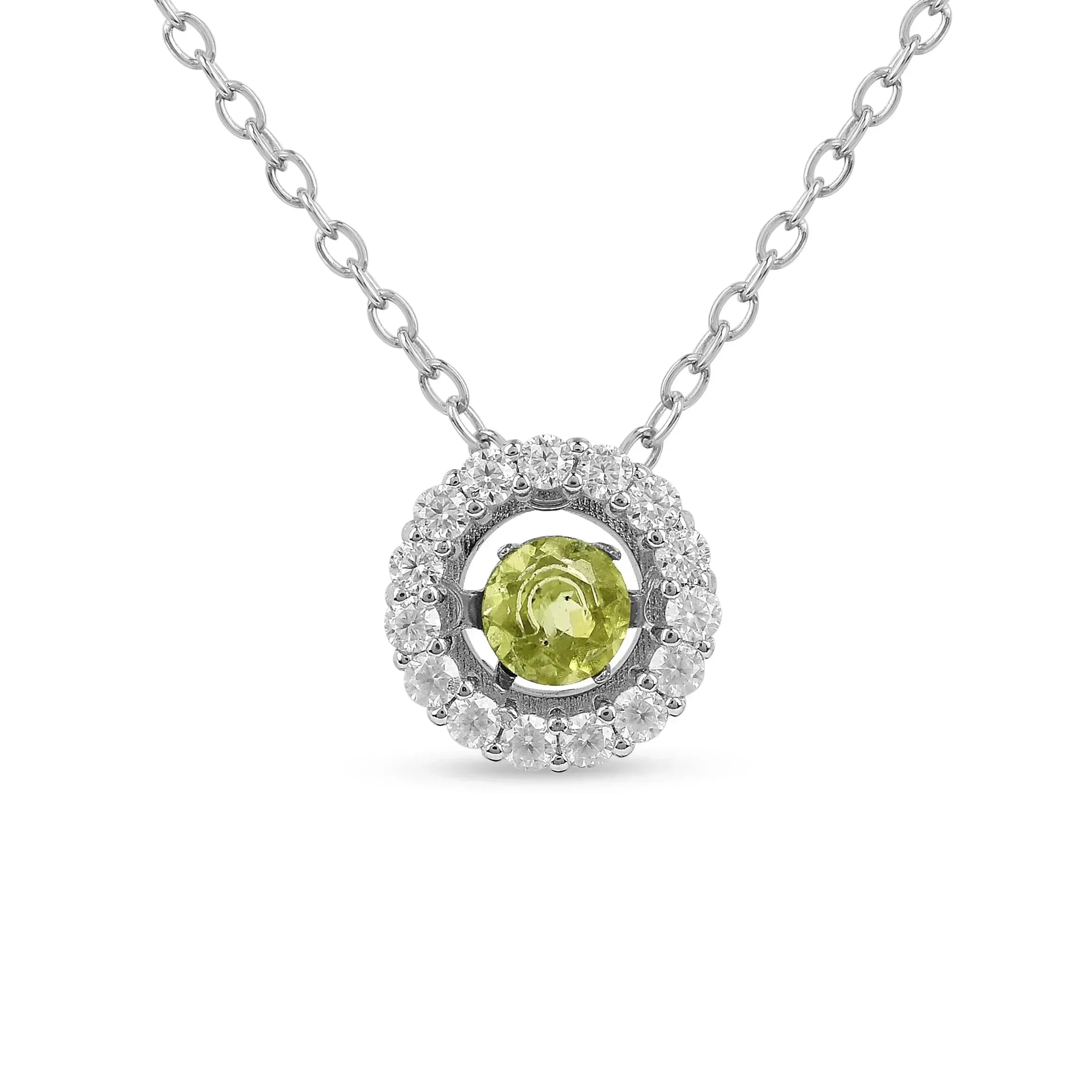 Collar de piedra danzante de peridoto natural