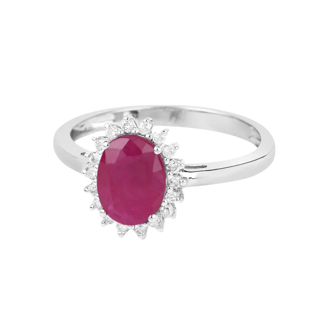 Genuine 10K Ruby Diamond Ring