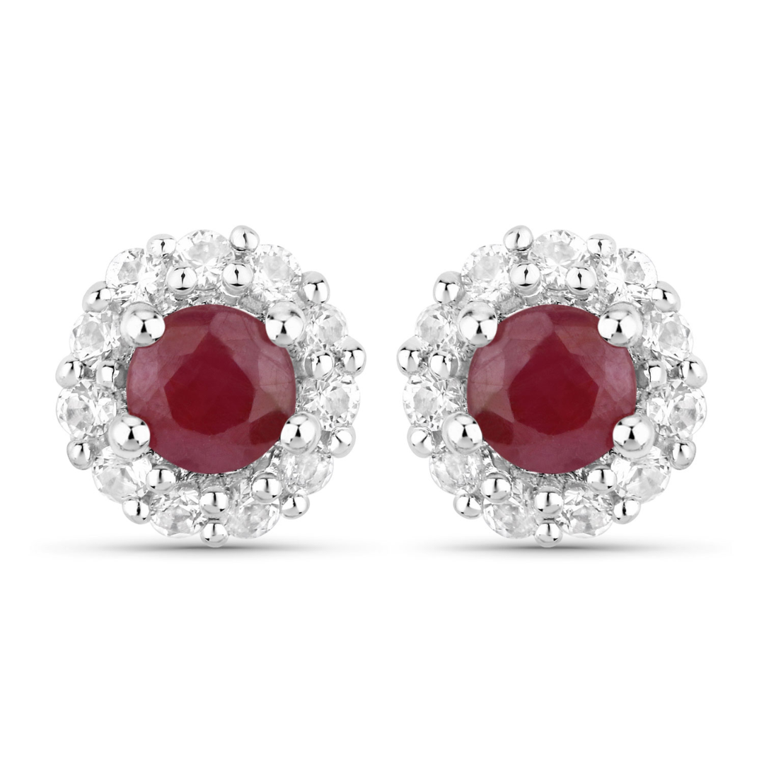 Silver Ruby Jewelry Set
