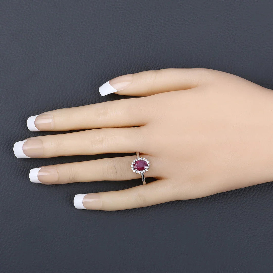 Genuine 10K Ruby Diamond Ring