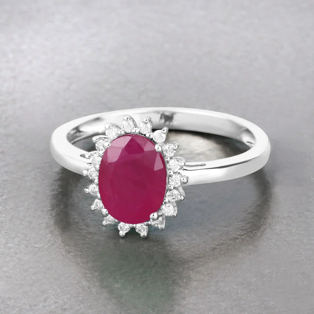 Genuine 10K Ruby Diamond Ring