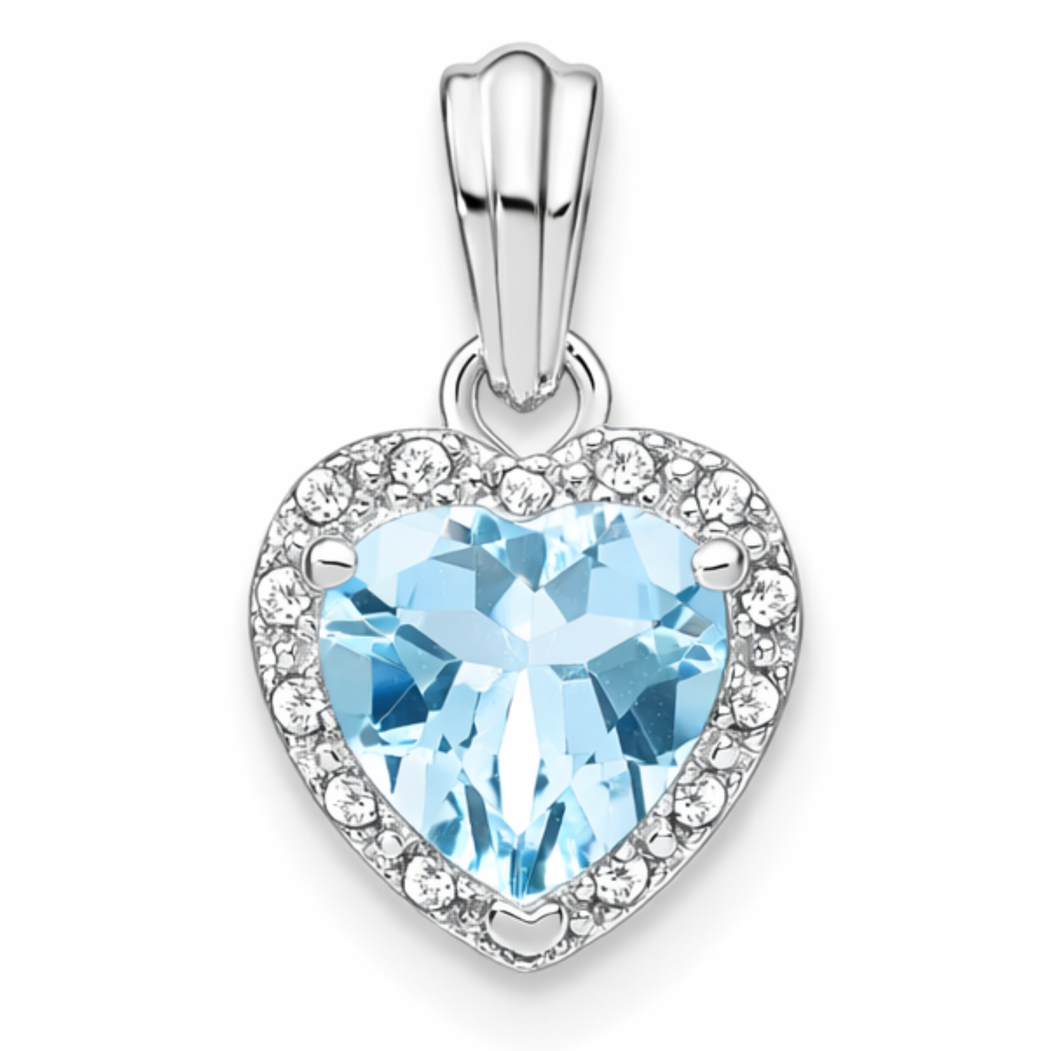 Heart Gemstone and Diamond Halo Pendant Fine Color Jewels