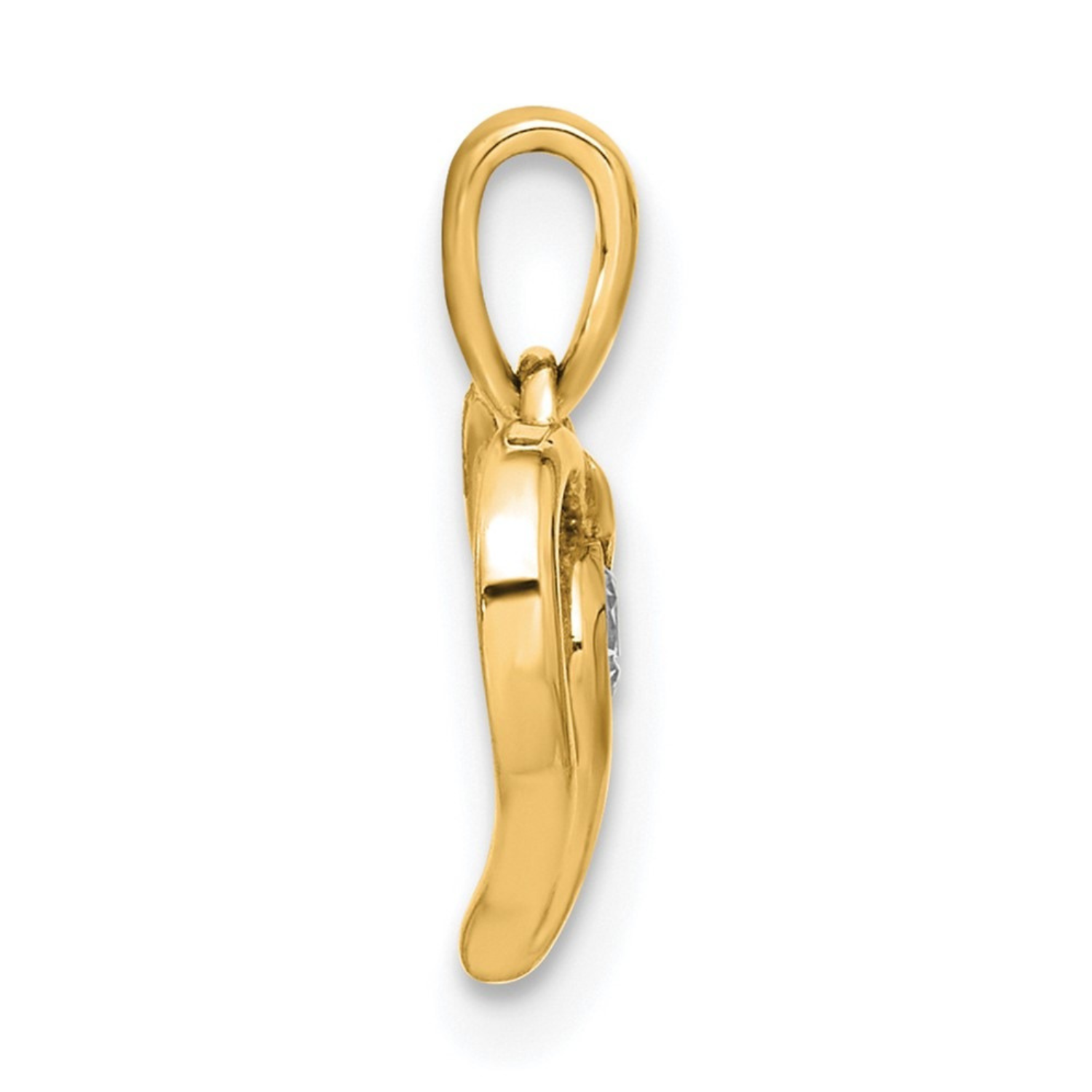 14k Gold Lab Grown Diamond Heart Pendant 1/10 carat