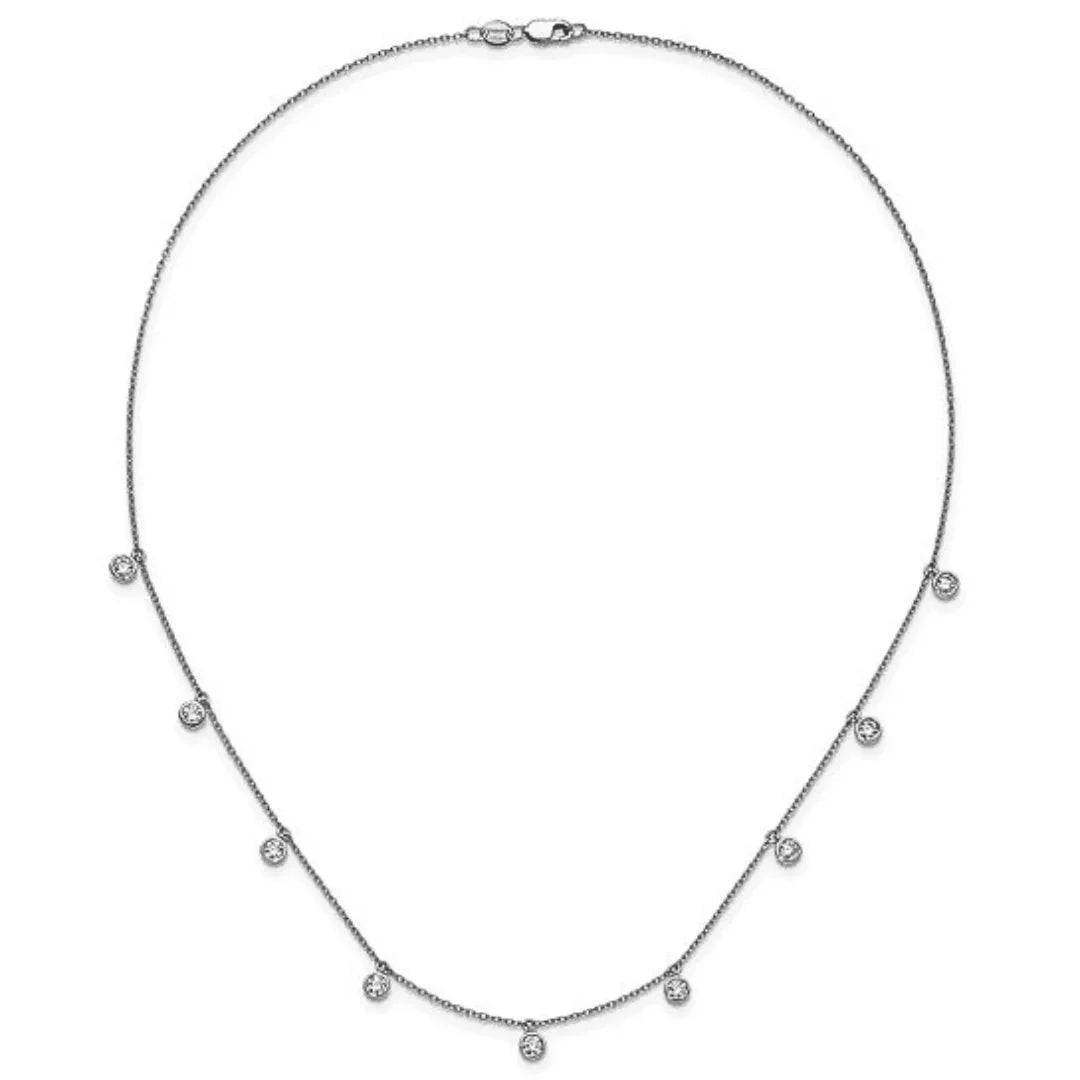 Collier en or blanc 14 carats avec diamants de laboratoire pour femme