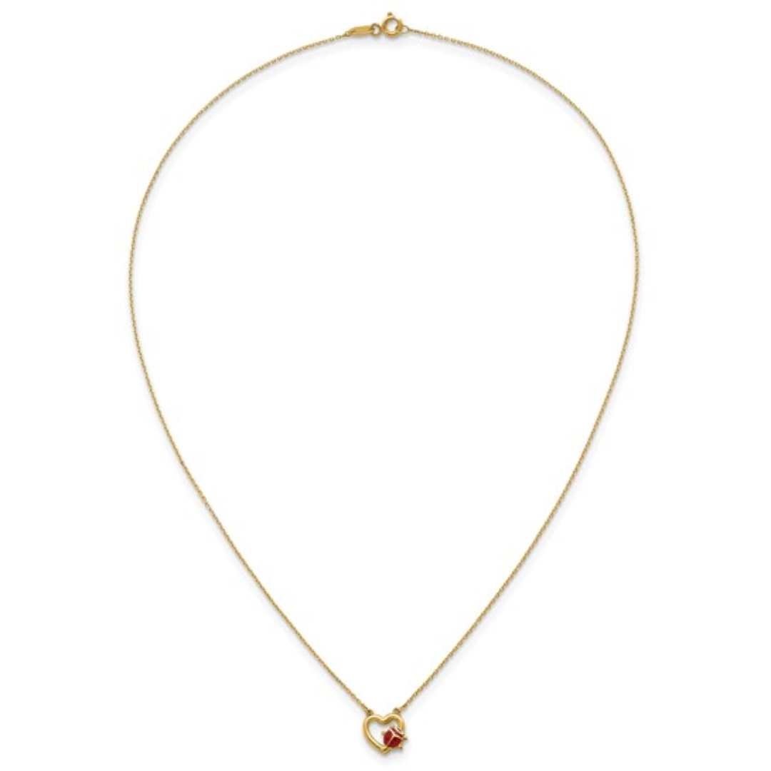 14K Gold Lady Bug Necklace