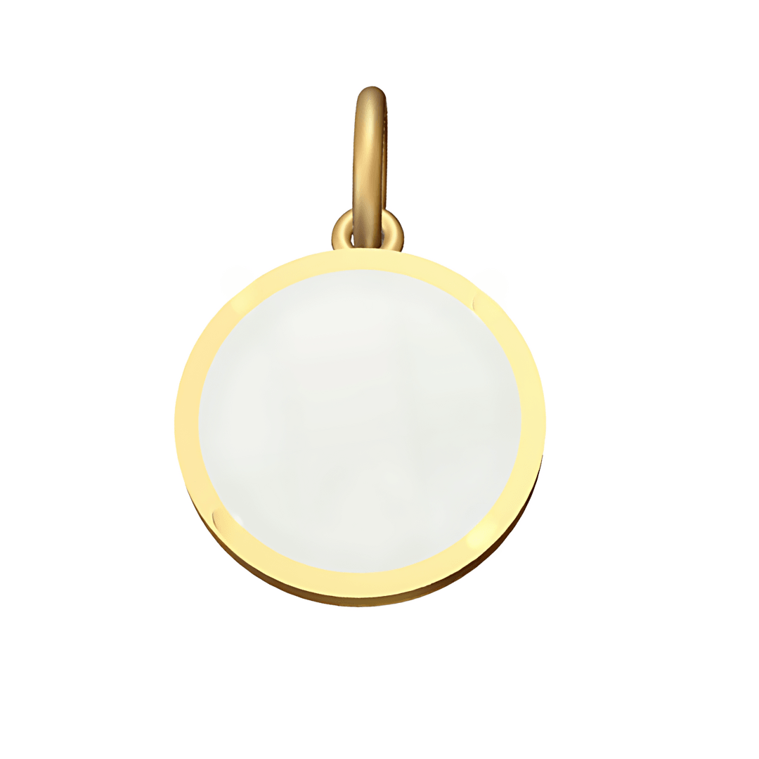 Collier avec pendentif en nacre et rubis en forme de trèfle