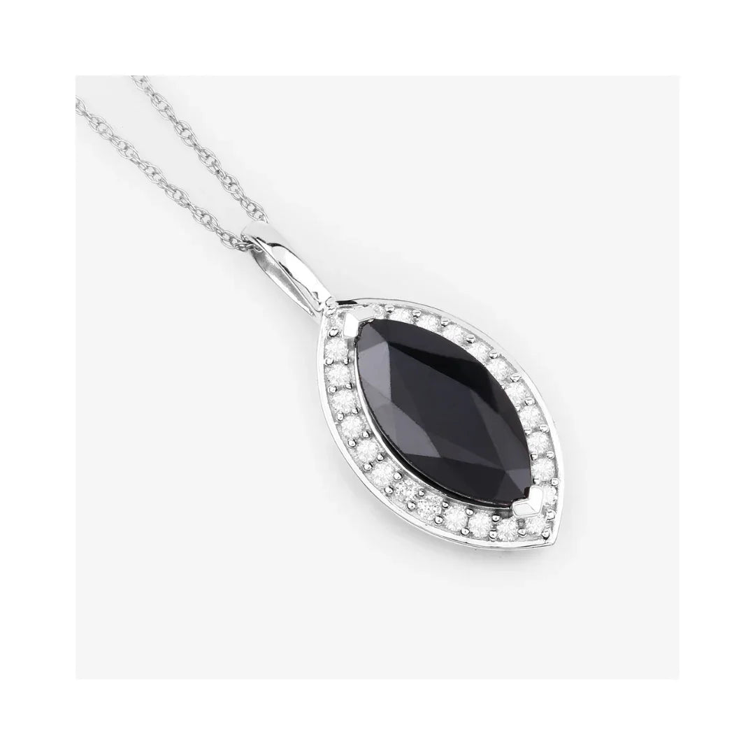 Genuine Blue Sapphire and Diamond Halo Pendant