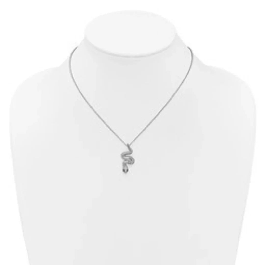 Black and White CZ Snake Necklace