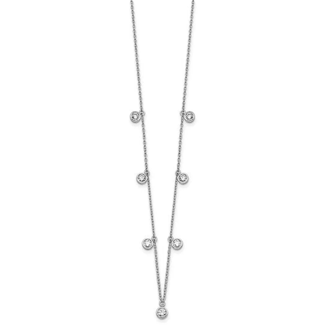 Collier en or blanc 14 carats avec diamants de laboratoire pour femme