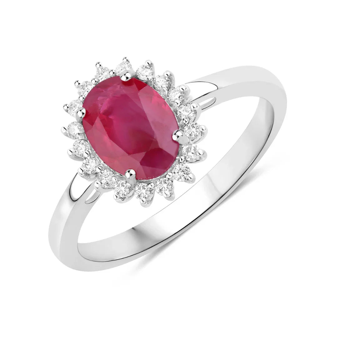 Genuine 10K Ruby Diamond Ring
