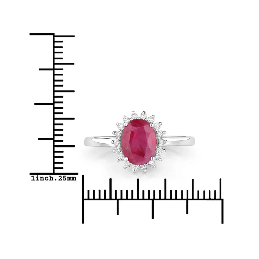 Genuine 10K Ruby Diamond Ring