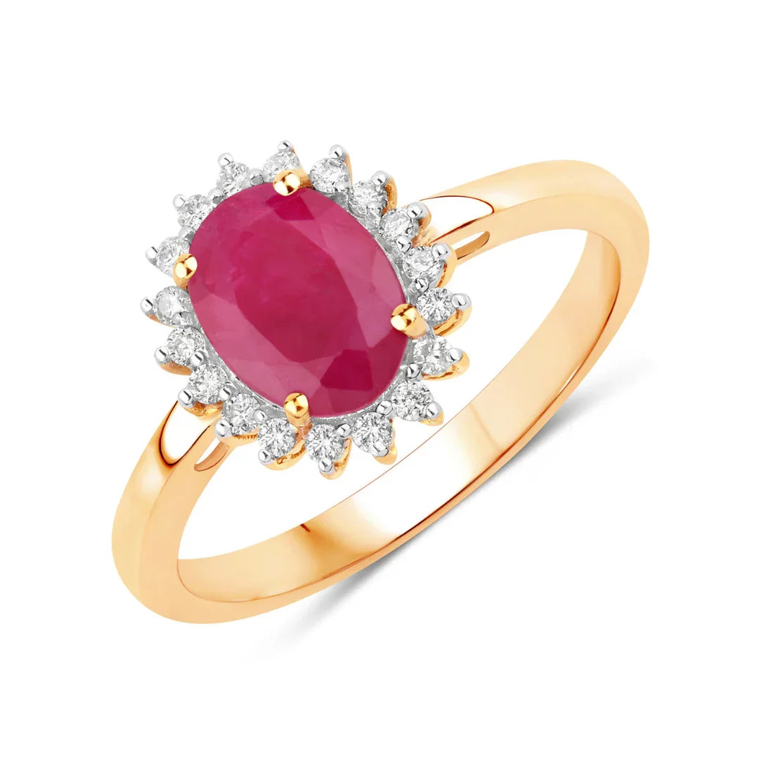 Genuine 10K Ruby Diamond Ring
