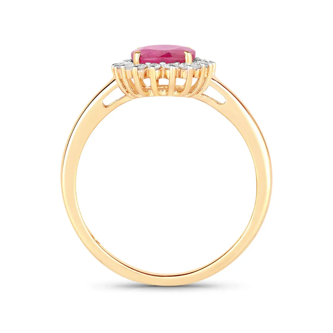 Genuine 10K Ruby Diamond Ring