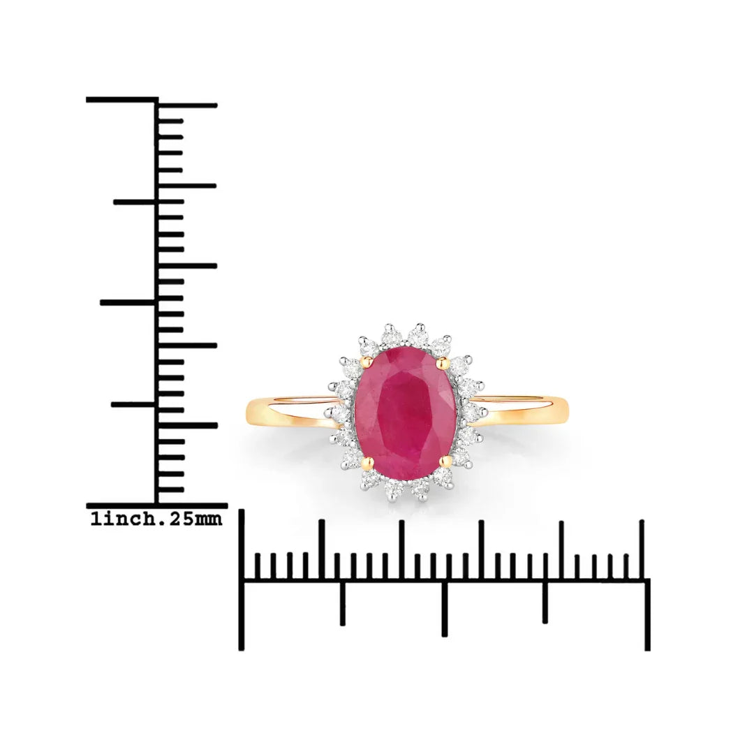 Genuine 10K Ruby Diamond Ring