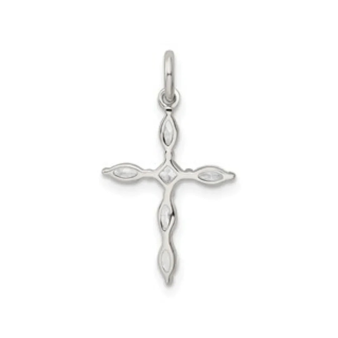 Cubic Zirconia Cross Charm Pendant