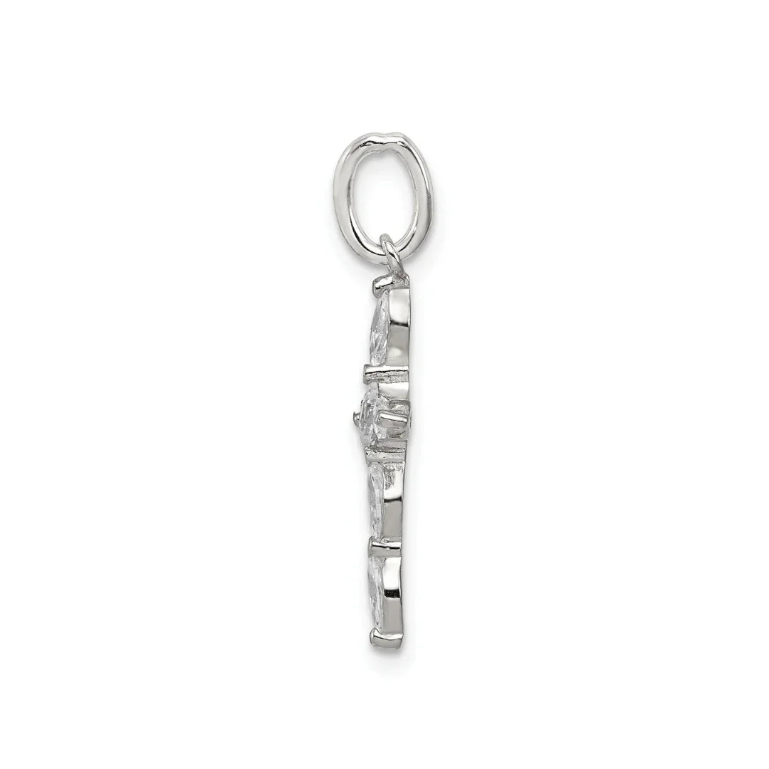 Cubic Zirconia Cross Charm Pendant