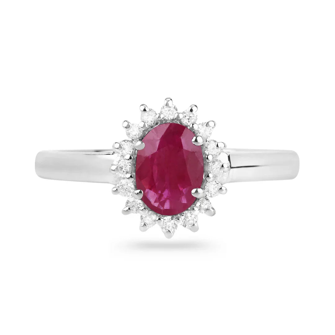 Genuine 10K Ruby and Diamond Ring