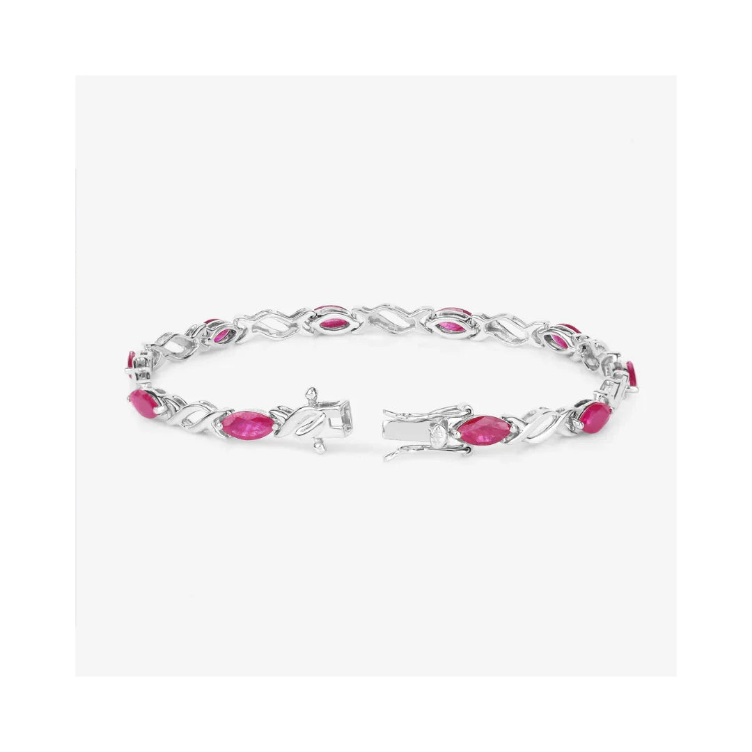 Genuine Ruby Crossover Bracelet