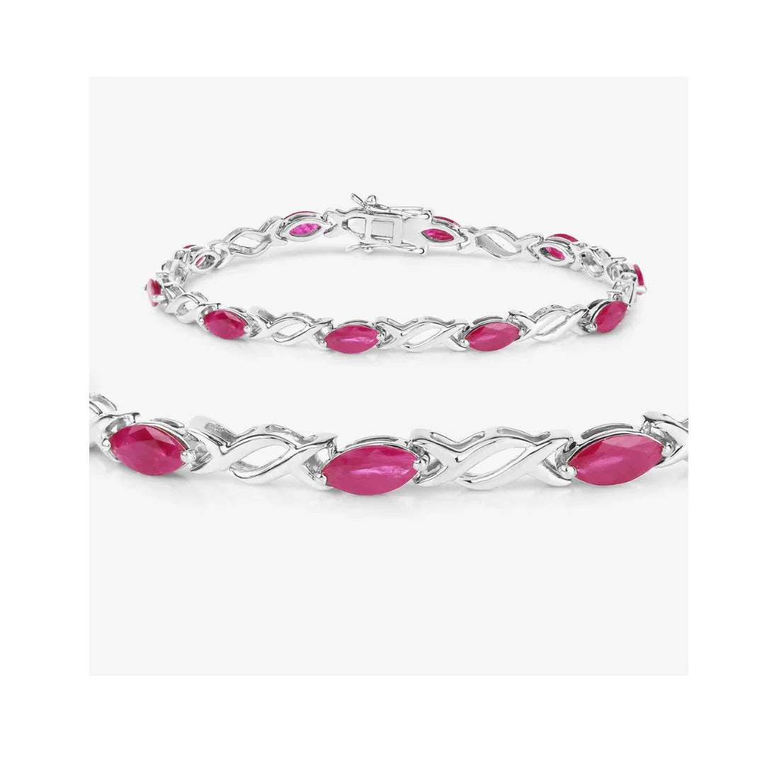 Genuine Ruby Crossover Bracelet