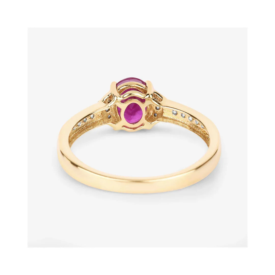 Genuine 10K Ruby and Diamond Bridge Ring
