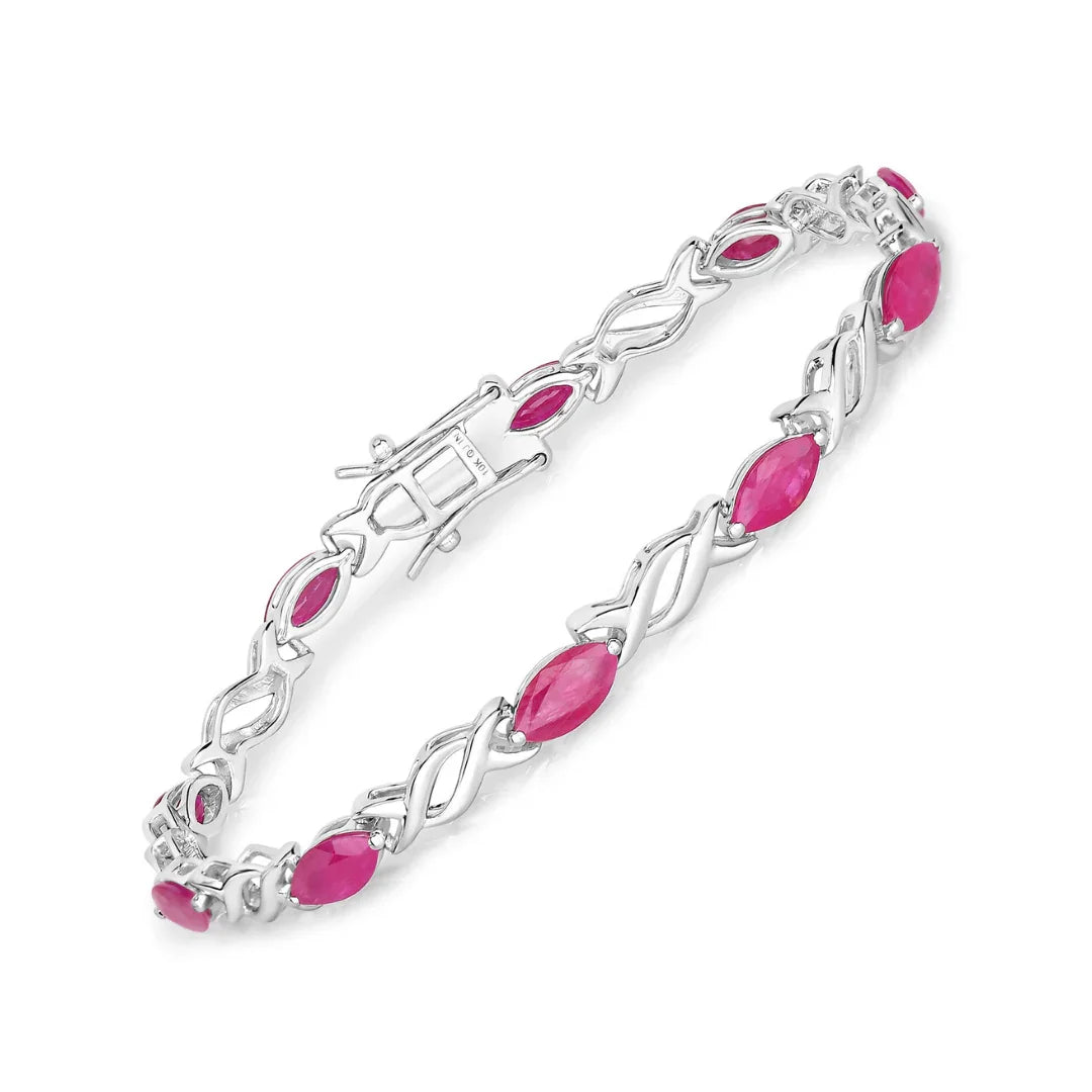 Genuine Ruby Crossover Bracelet