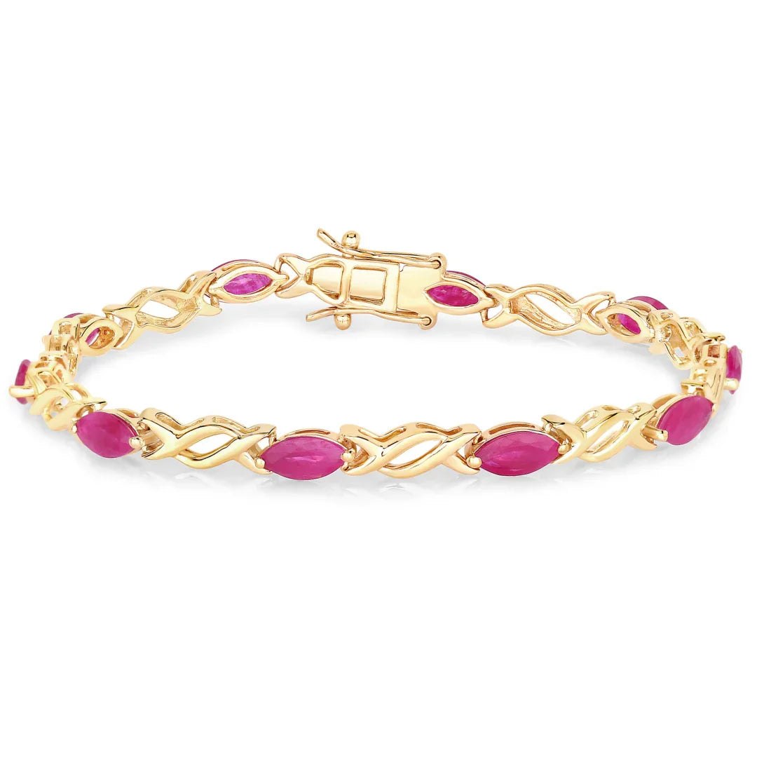 Genuine Ruby Crossover Bracelet