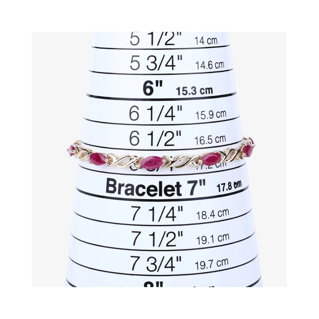 Genuine Ruby Crossover Bracelet