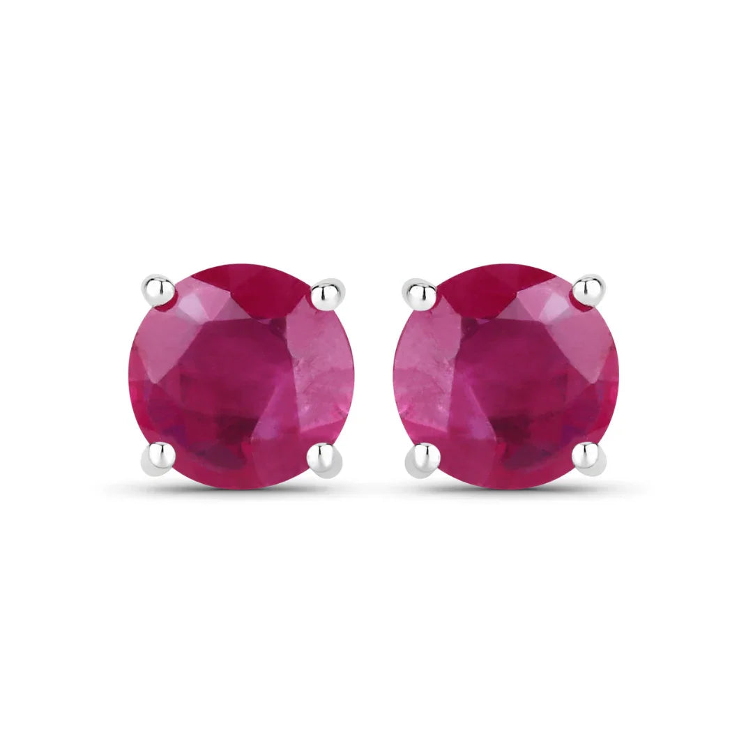Genuine Pink Ruby 10K Earrings