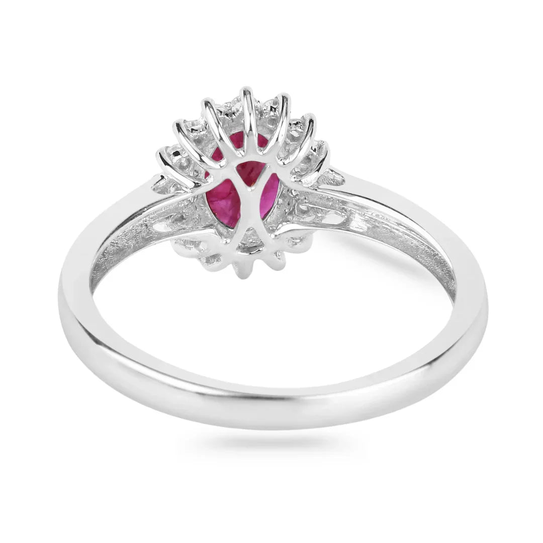 Genuine 10K Ruby and Diamond Ring