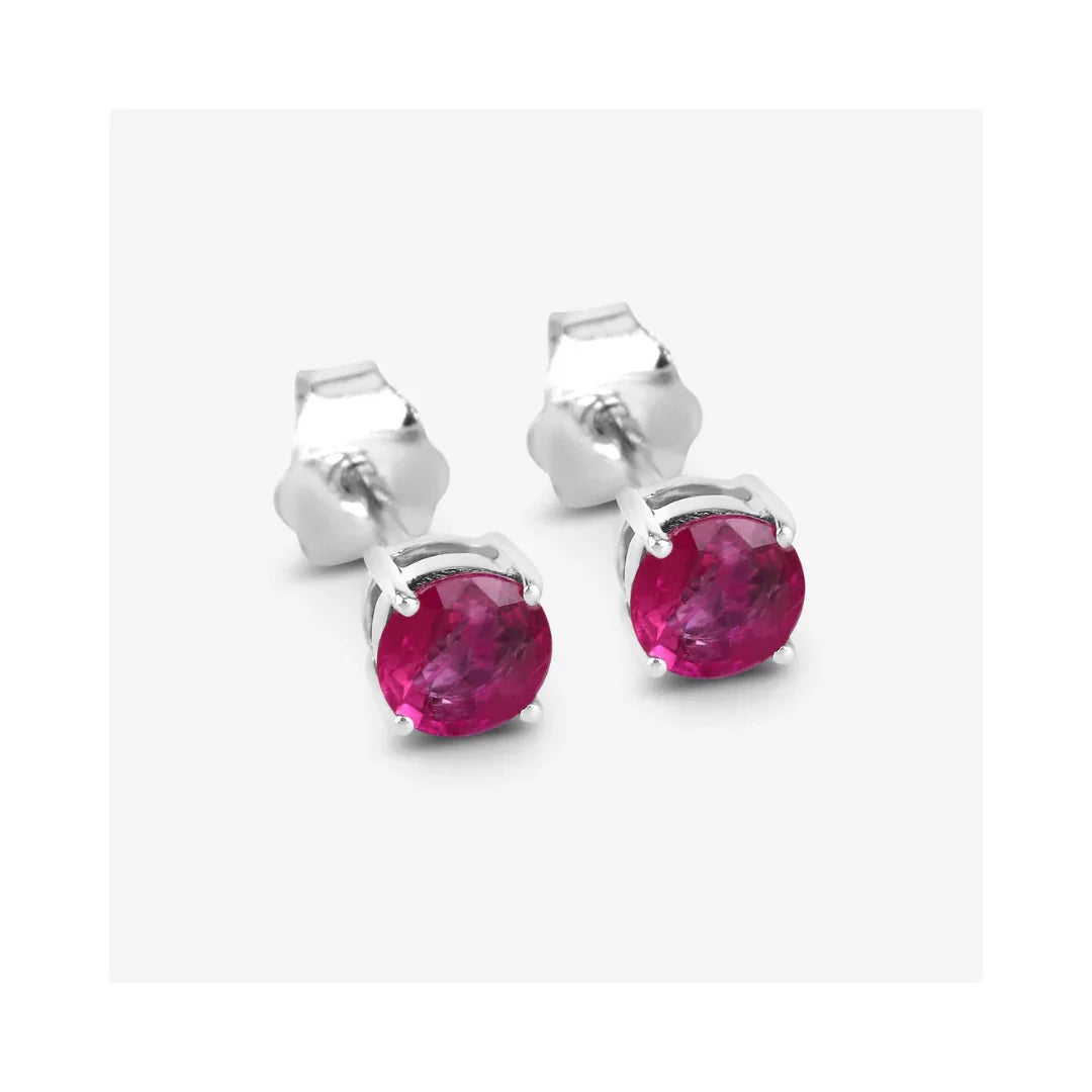 Genuine Pink Ruby 10K Earrings