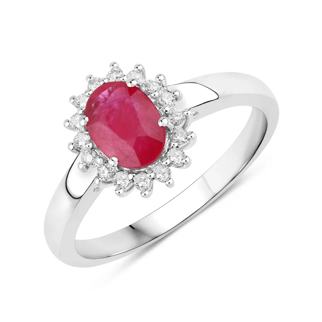 Genuine 10K Ruby and Diamond Ring