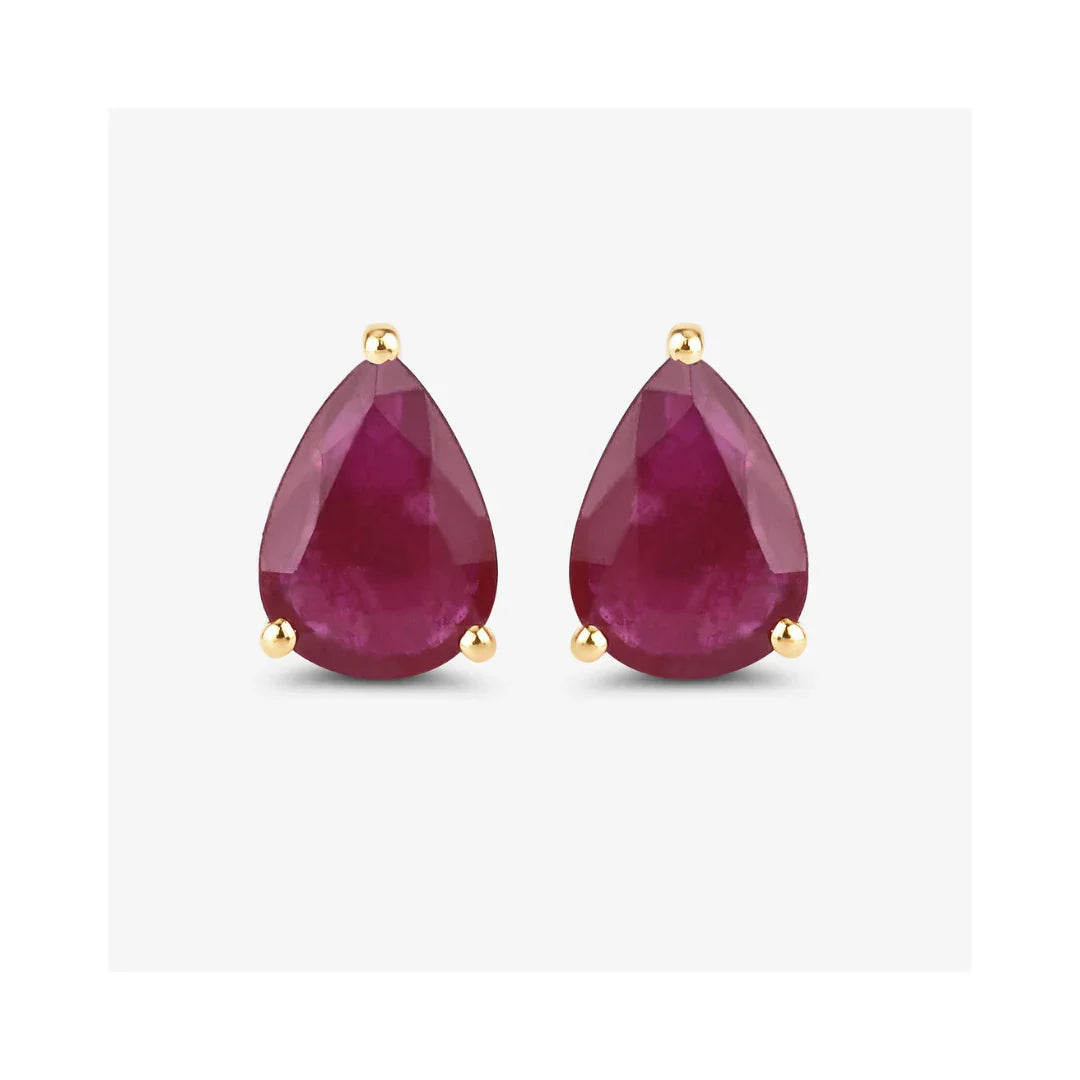 Genuine Pink Ruby 10K gold Earrings