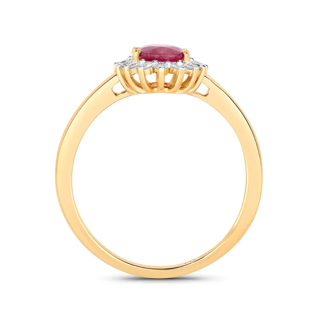 Genuine 10K Ruby and Diamond Ring