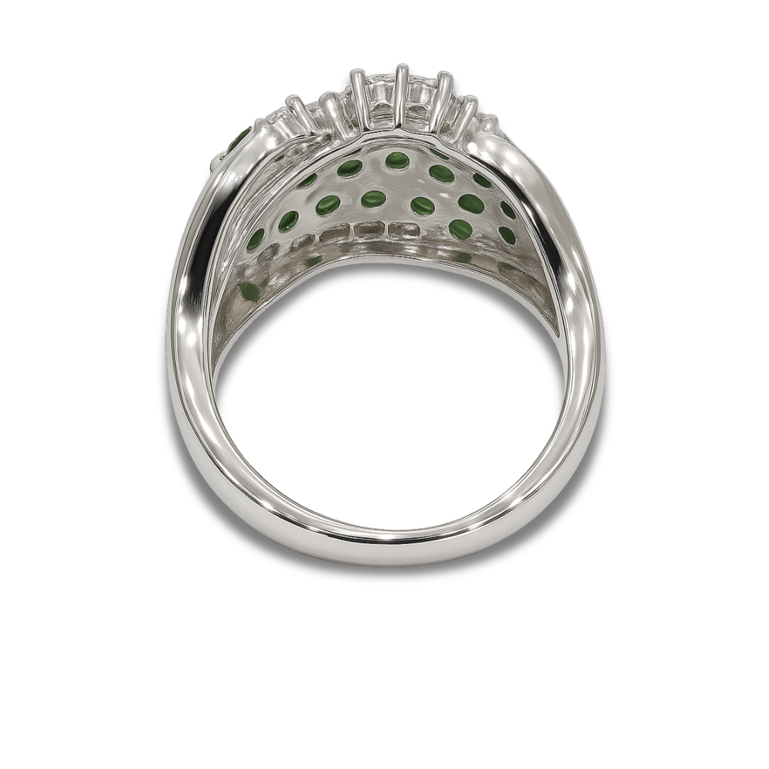 Bague de déclaration à coupe concave en améthyste rose