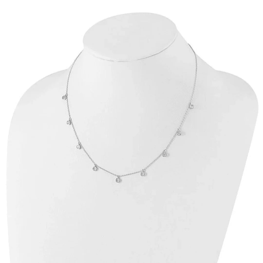 Collier en or blanc 14 carats avec diamants de laboratoire pour femme