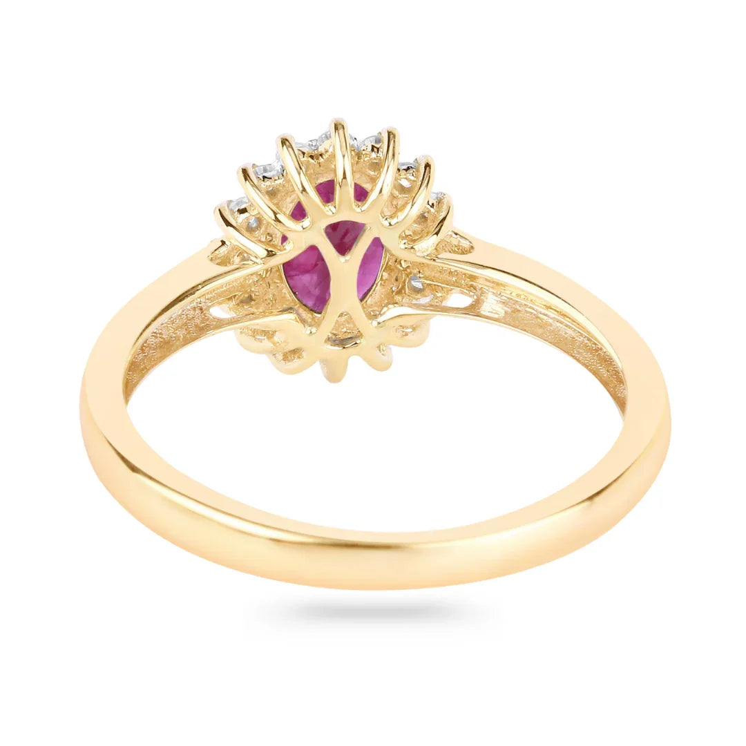 Genuine 10K Ruby and Diamond Ring