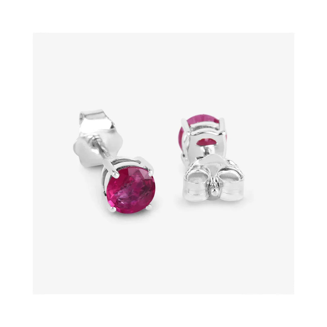 Genuine Pink Ruby 10K Earrings