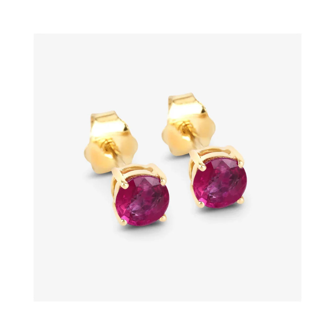 Genuine Pink Ruby 10K Earrings