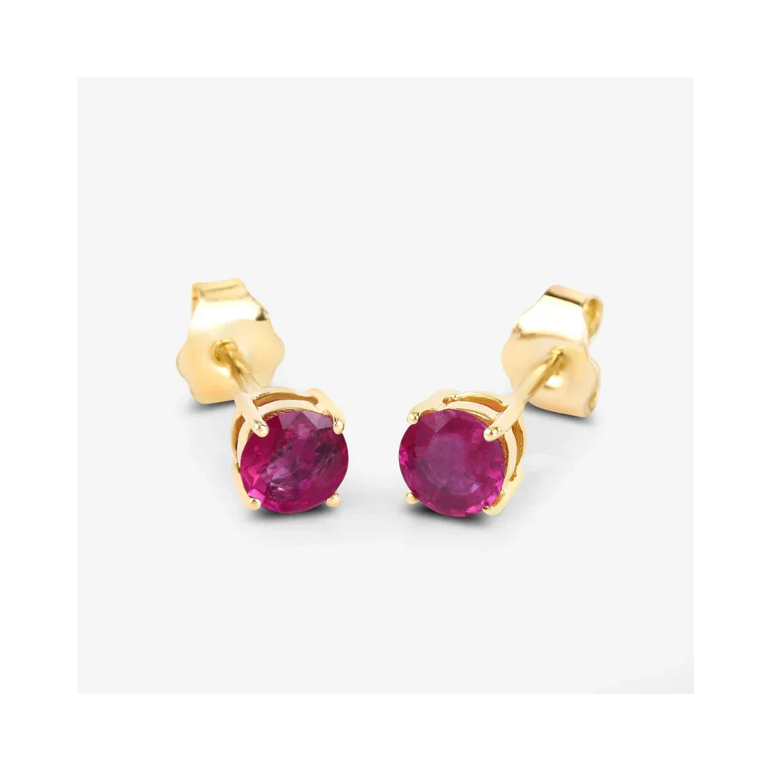 Genuine Pink Ruby 10K Earrings
