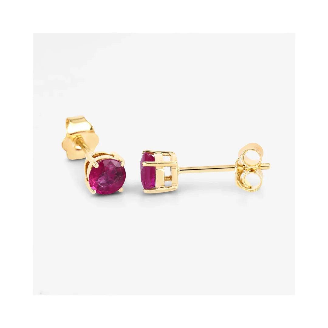 Genuine Pink Ruby 10K Earrings