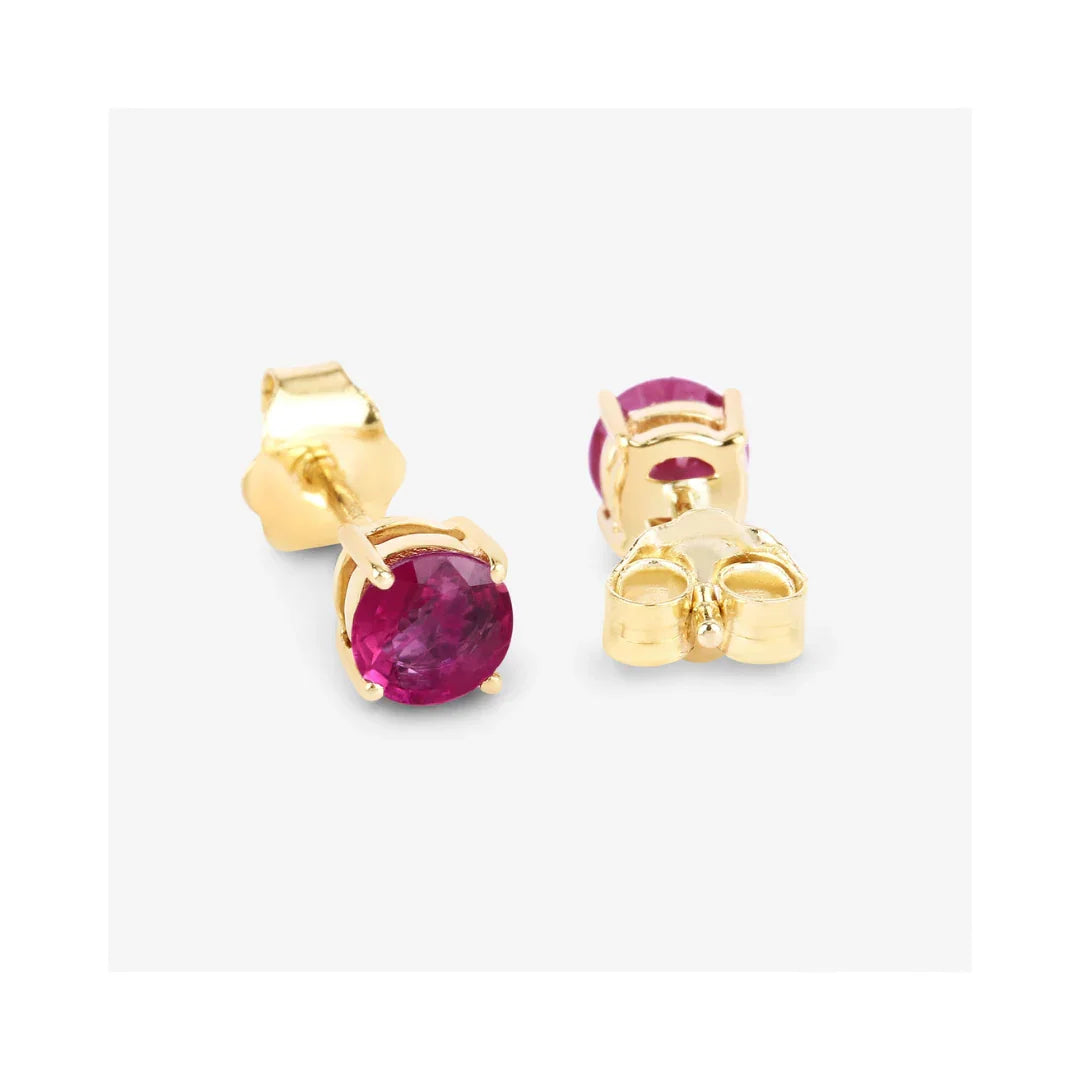 Genuine Pink Ruby 10K Earrings