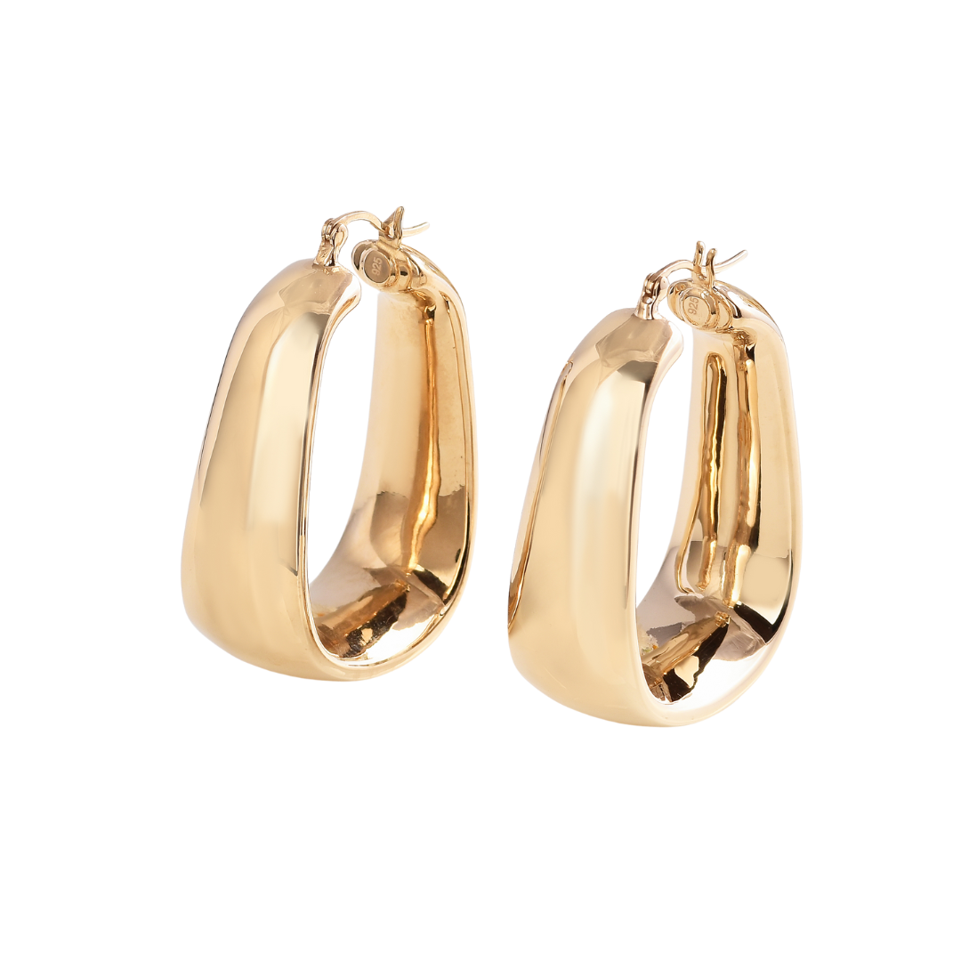 18K Gold Vermeil Large Hoop Earrings