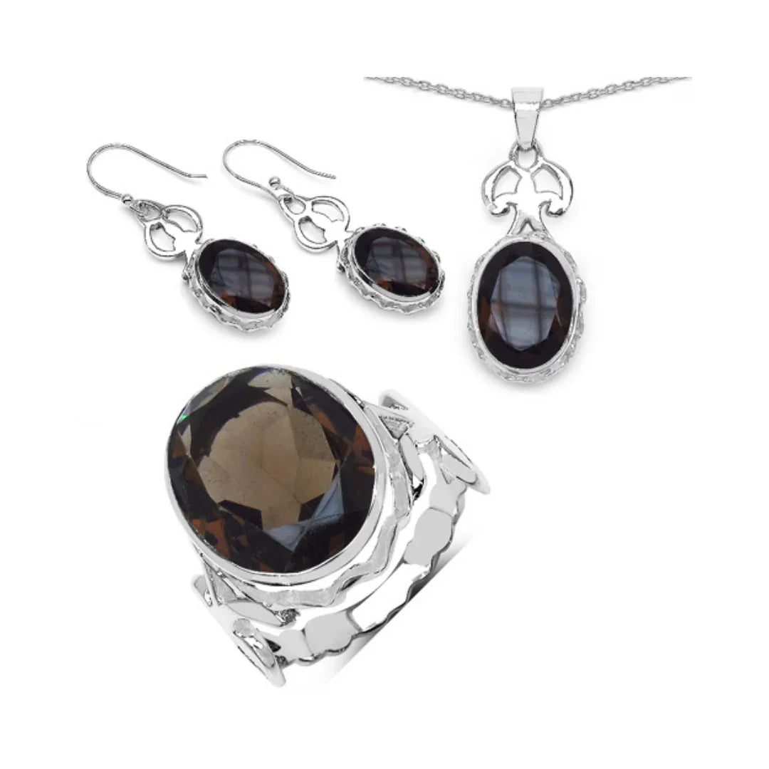 Sterling Silver Smoky Quartz Sets