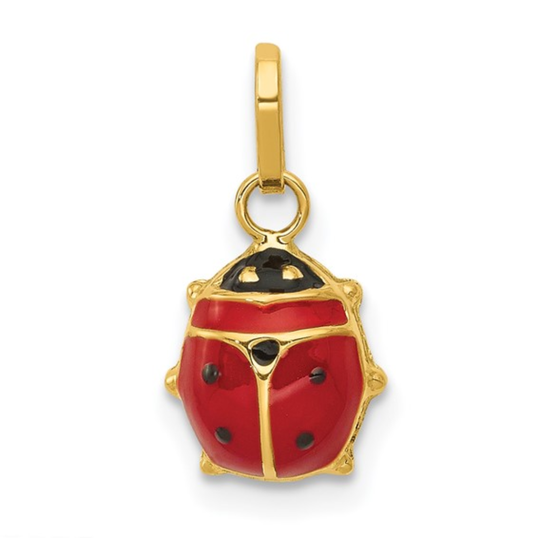14k Gold Ladybug Charm Pendant