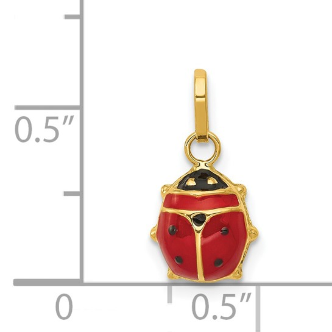 14k Gold Ladybug Charm Pendant