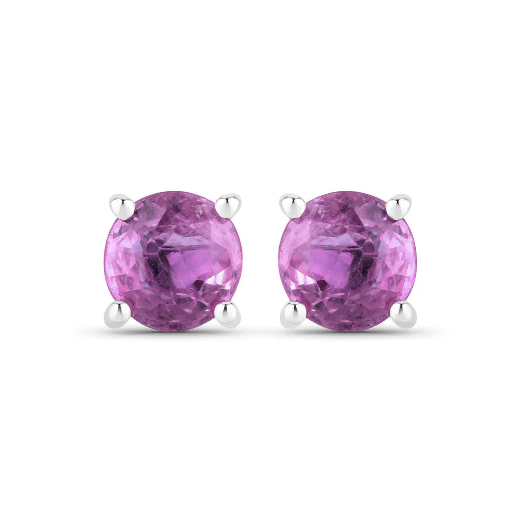 Genuine Pink Sapphire 10K Gold Earrings